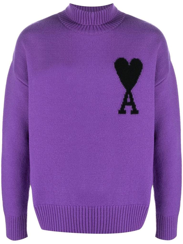Ami Alexandre Mattiussi Purple Merino Wool Jumper商品第1张图片规格展示