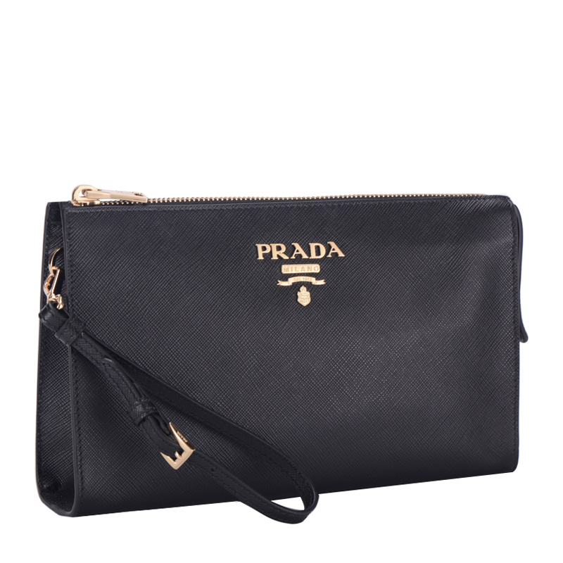 Prada 普拉达 男士黑色牛皮手拿包 1NE007-PN9-F0002商品第3张图片规格展示