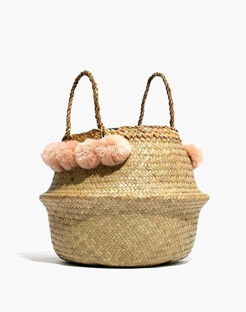 商品Madewell|Xinh & Co. Large Pom-Pom Basket Tote,价格¥315,第3张图片详细描述