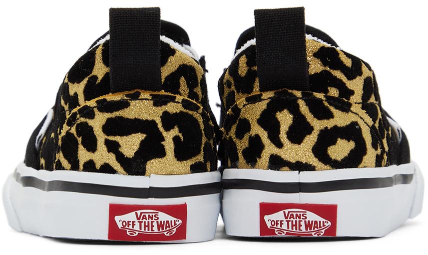 Baby Black & Gold Leopard Slip-On V Sneakers商品第2张图片规格展示