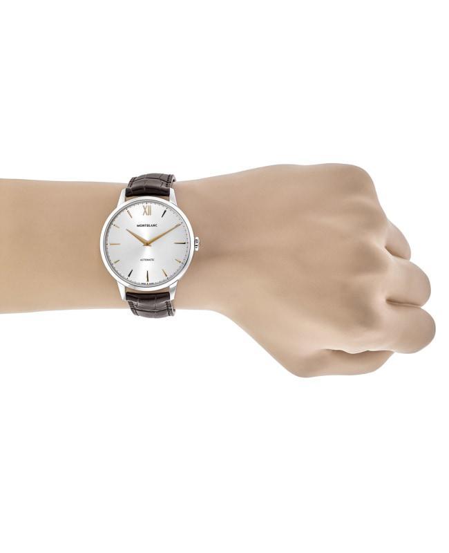 商品MontBlanc|Montblanc Heritage Spirit Automatic Silver Dial Leather Strap  Men's Watch 110695,价格¥7436,第6张图片详细描述