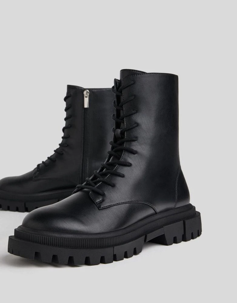 商品Bershka|Bershka lace up ankle boot in black,价格¥269,第4张图片详细描述