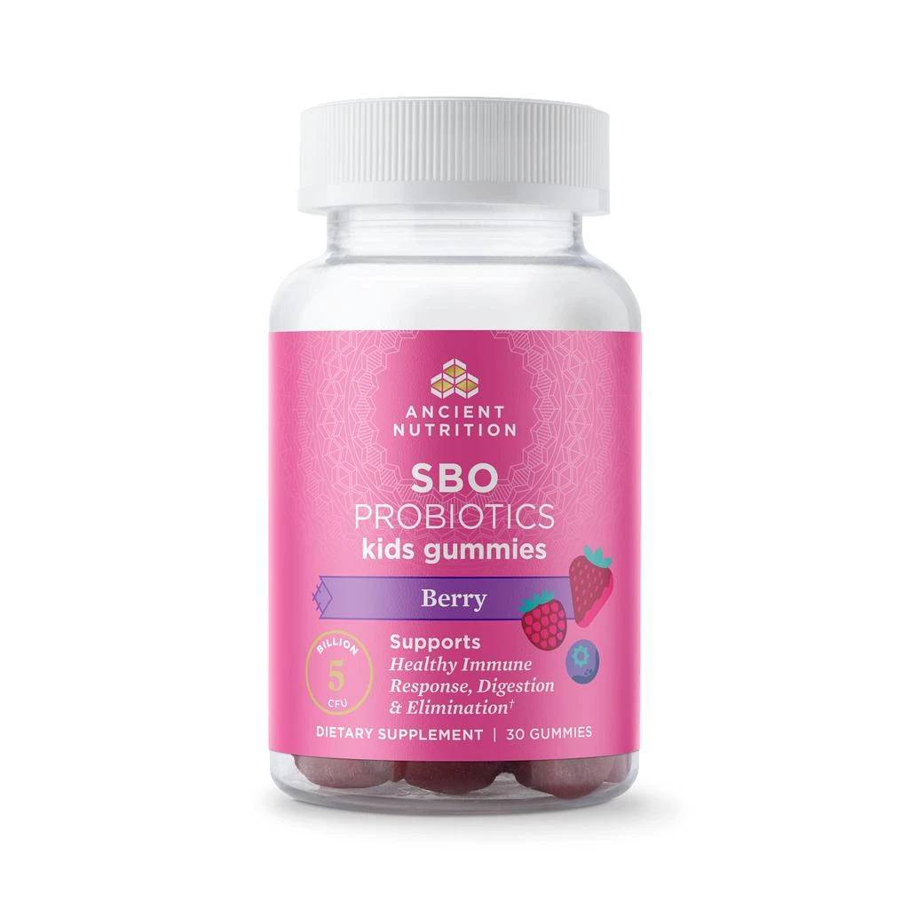 商品Ancient Nutrition|SBO Probiotics Kids | Gummies Berry (30 Gummies),价格¥151,第1张图片