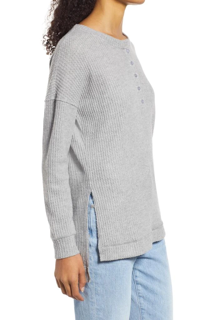 商品Caslon|Rib High/Low Henley Top,价格¥123,第3张图片详细描述