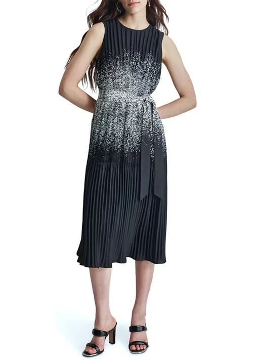 商品DKNY|Womens Sleeveless Halter Abstract Printed Fit And Flare Dress,价格¥653,第1张图片