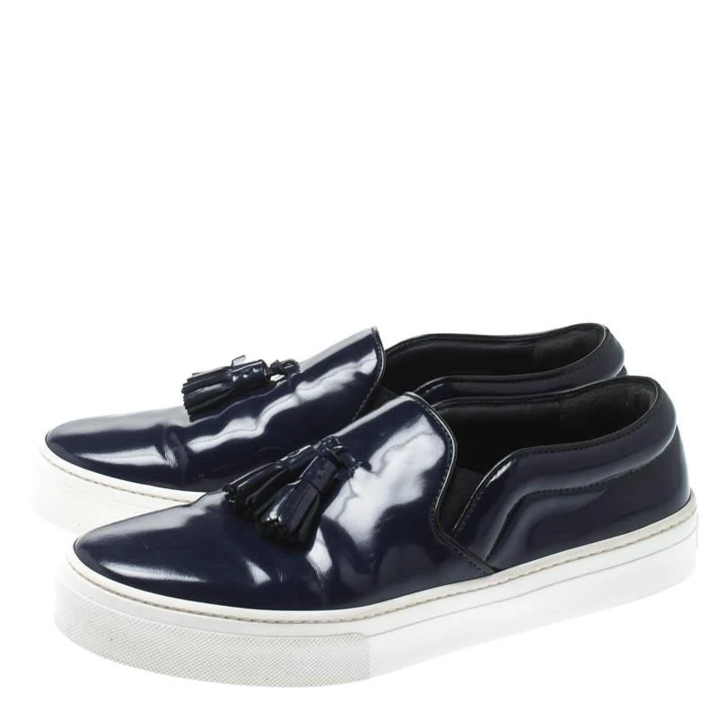 商品[二手商品] Celine|Celine Blue Leather Tassel Slip On Sneakers Size 38,价格¥1721,第4张图片详细描述