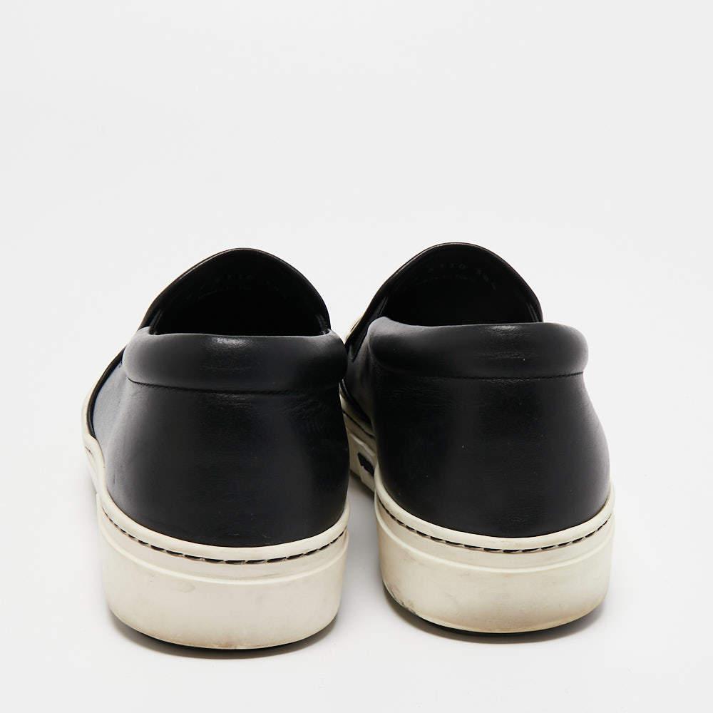 Fendi Black Leather Monster Slip On Sneakers Size 38.5商品第5张图片规格展示