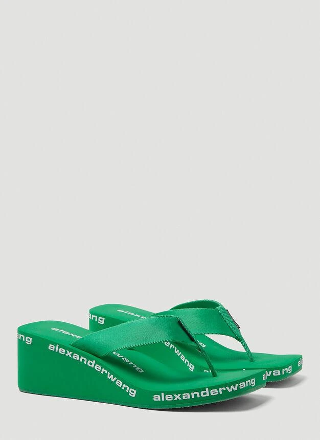 商品Alexander Wang|AW Wedge Flip Flops in Green,价格¥1291,第2张图片详细描述