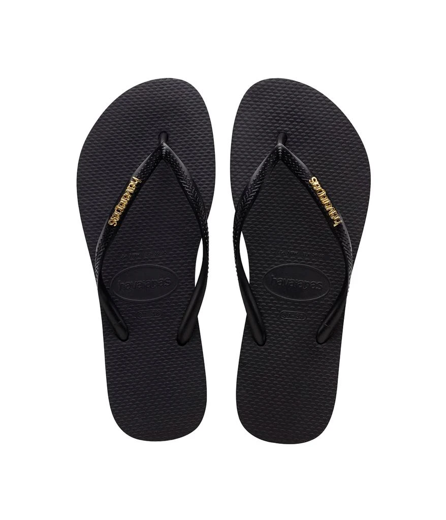 商品Havaianas|Slim Logo Metallic Flip Flops,价格¥256,第1张图片