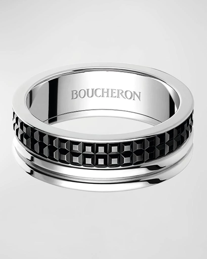 商品Boucheron|18K White Gold Quatre Black Edition Large Ring, Size 51,价格¥26691,第1张图片