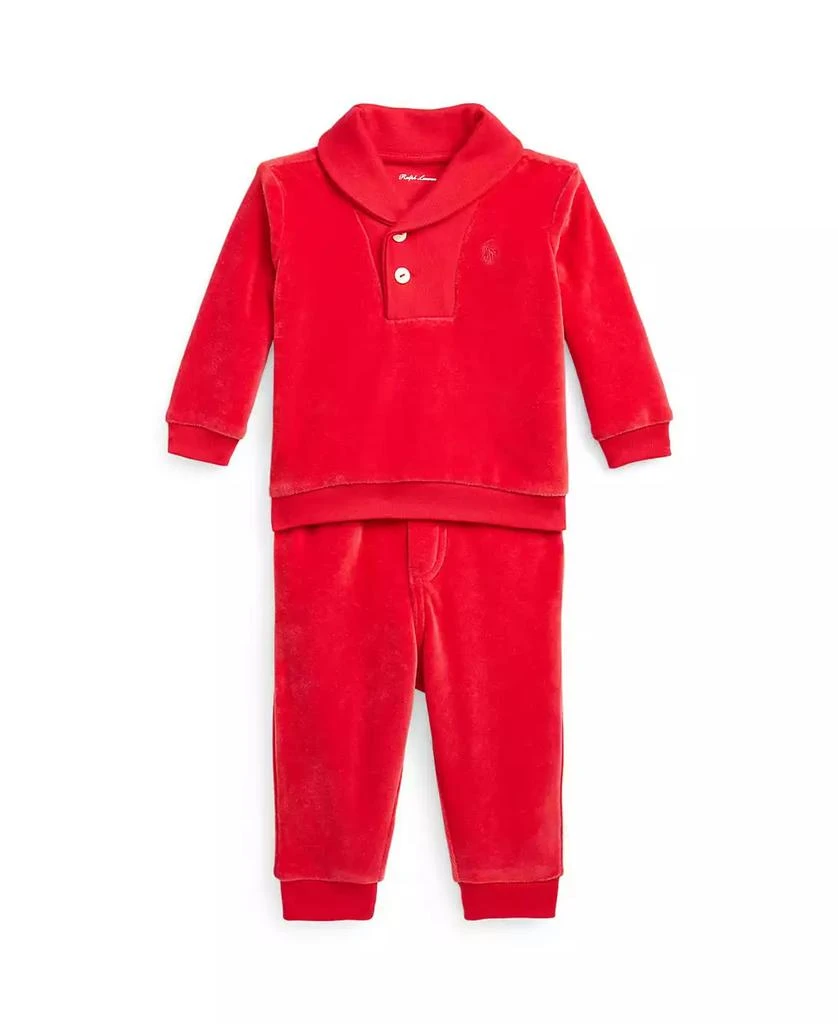 商品Ralph Lauren|Baby Boys Velour Pullover and Pants, 2 Piece Set,价格¥271,第1张图片