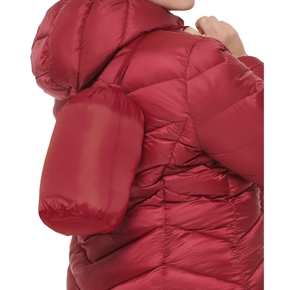 Women's Plus Size Hooded Packable Puffer Coat, Created for Macy's商品第4张图片规格展示