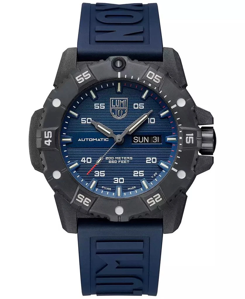 商品Luminox|Men's Swiss Automatic Master Carbon Seal Blue Rubber Strap Watch 45mm,价格¥9698,第1张图片