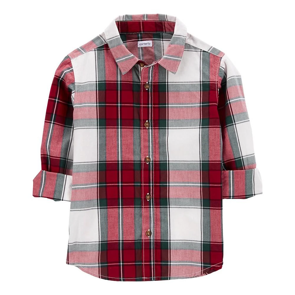 商品Carter's|Big Boys Plaid Button-Front Shirt,价格¥98,第2张图片详细描述