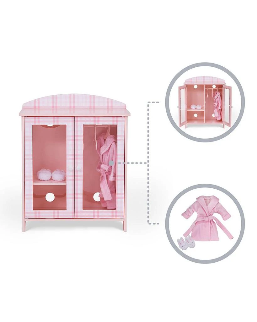 Sophia's by Kids Aurora Princess 18" Doll Pink Plaid Closet with Bathrobe & Slipper Pink - Ages 3-7 商品