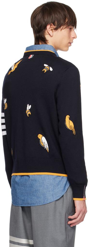 Navy Birds And Bees Half Drop Sweater商品第3张图片规格展示