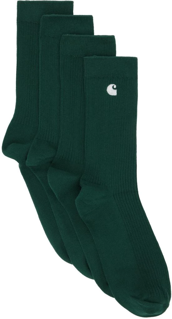 商品Carhartt WIP|Two-Pack Green Madison Socks,价格¥349,第1张图片