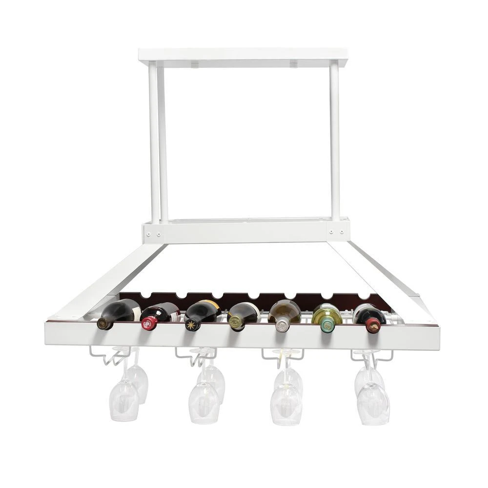 商品Elegant Designs|2 Light LED Overhead Wine Rack, White,价格¥3661,第4张图片详细描述
