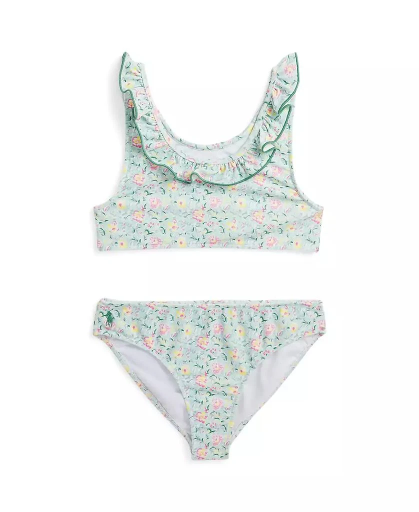 商品Ralph Lauren|Big Girls Floral Ruffled Two-Piece Swimsuit,价格¥224,第1张图片