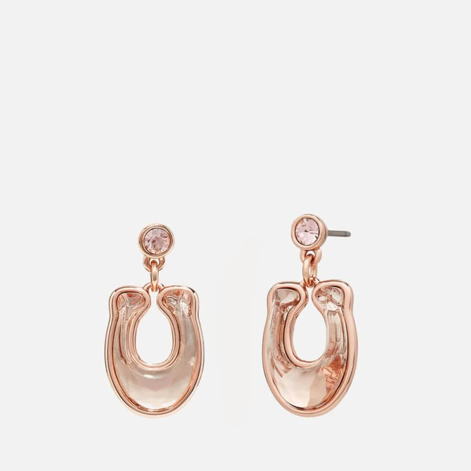 商品Coach|Coach Faceted Crystal C Drop Earrings,价格¥271,第3张图片详细描述