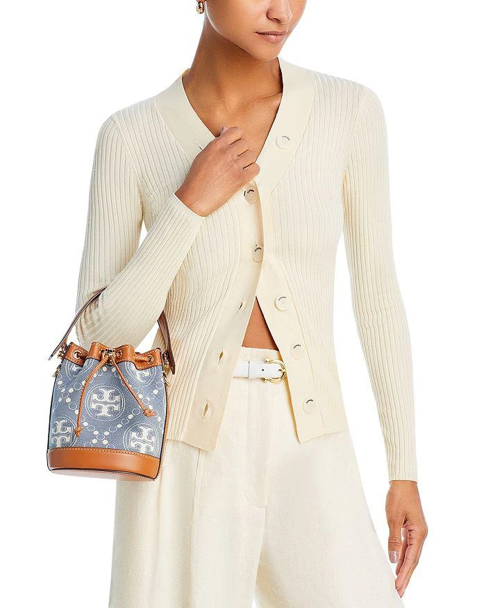 商品Tory Burch|Mini 水桶包 T Monogram ,价格¥1887,第2张图片详细描述