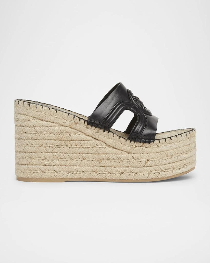 商品Versace|Medusa Leather Espadrille Wedge Mules,价格¥5984,第1张图片