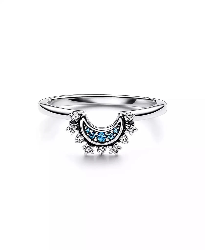 商品PANDORA|Cubic Zirconia Moments Celestial Blue Sparkling Moon Ring,价格¥335,第1张图片