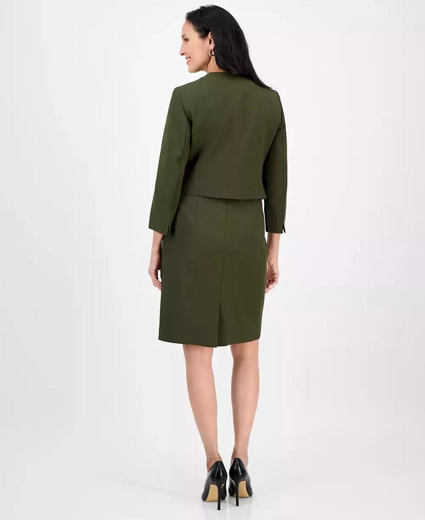 商品Le Suit|Women's Open-Front Collarless Jacket and Sheath Dress Suit Set, Regular & Petite,价格¥1316,第2张图片详细描述