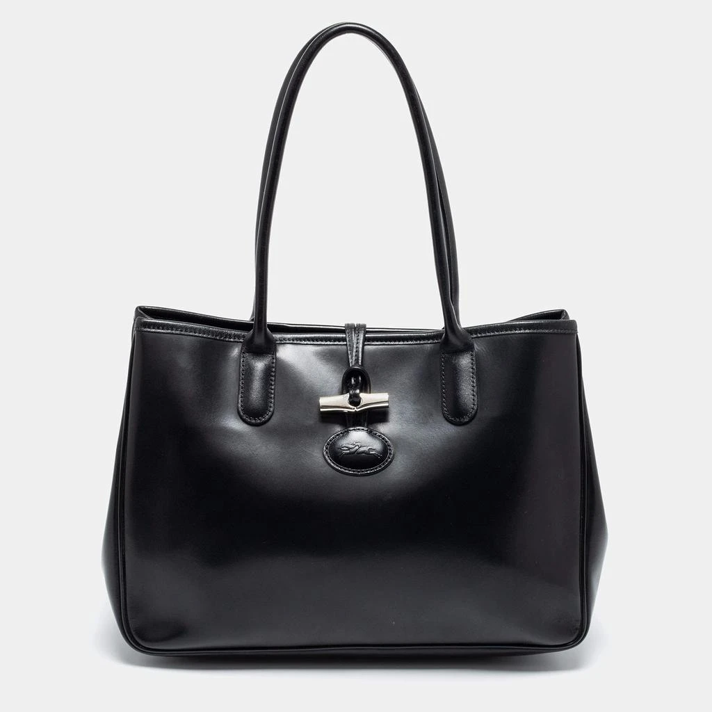 商品[二手商品] Longchamp|Longchamp Black Leather Roseau Tote,价格¥1046,第1张图片