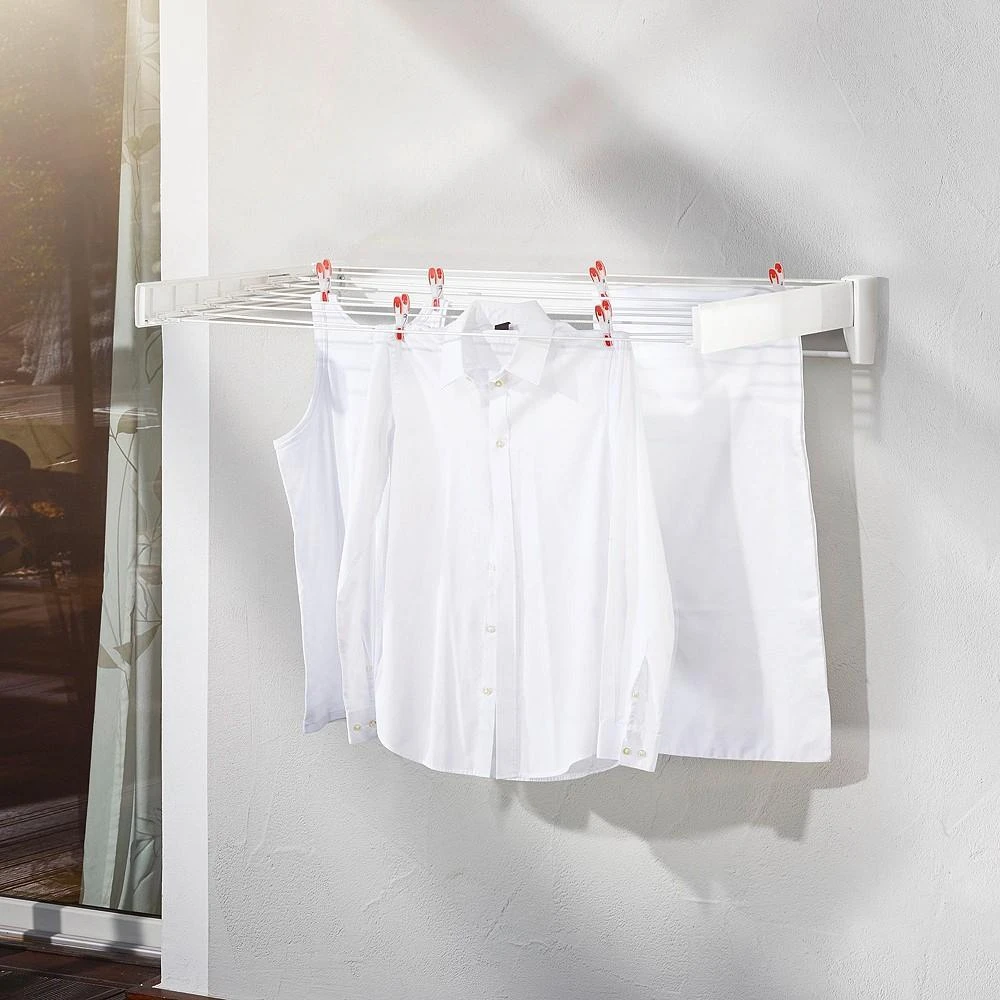 商品Household Essentials|Leifheit Telegant 81 Protect Plus Wall Mount Clothesline Drying Rack,价格¥643,第2张图片详细描述