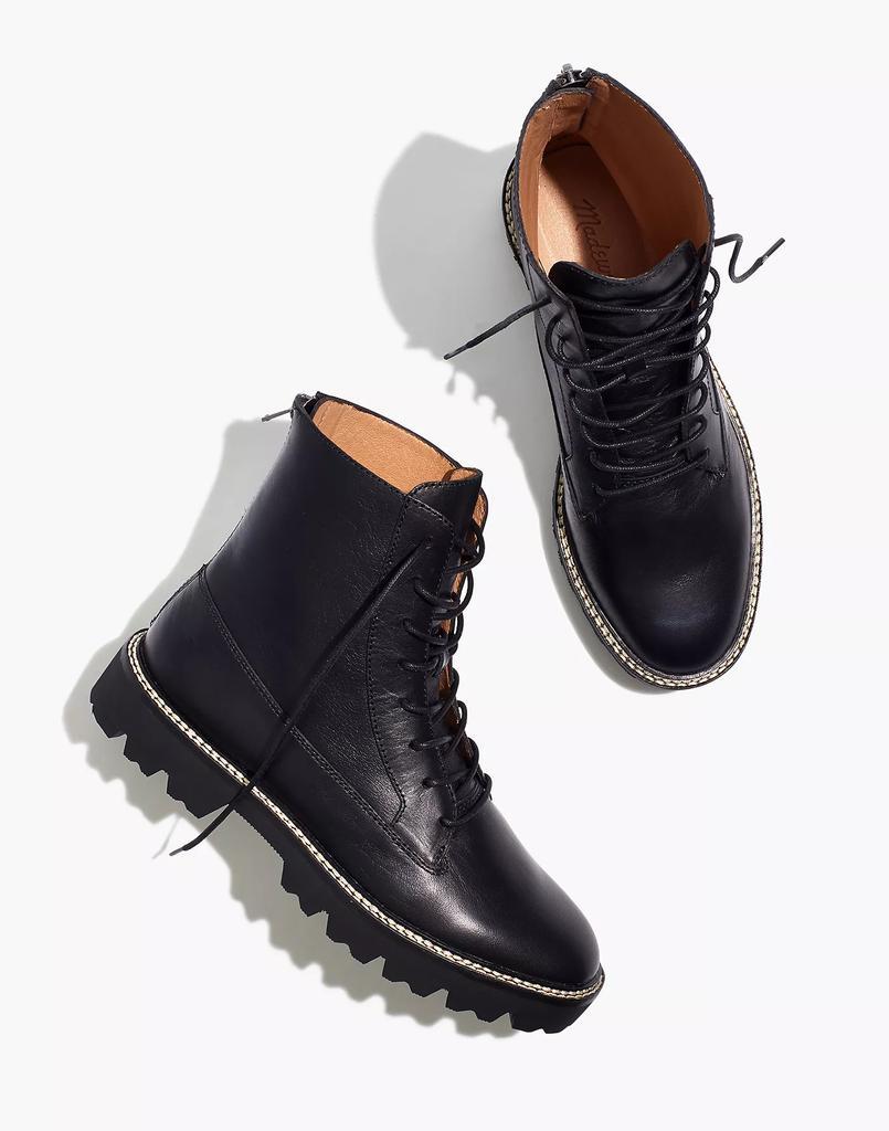 商品Madewell|The Citywalk Lugsole Lace-Up Boot in Leather,价格¥515,第3张图片详细描述