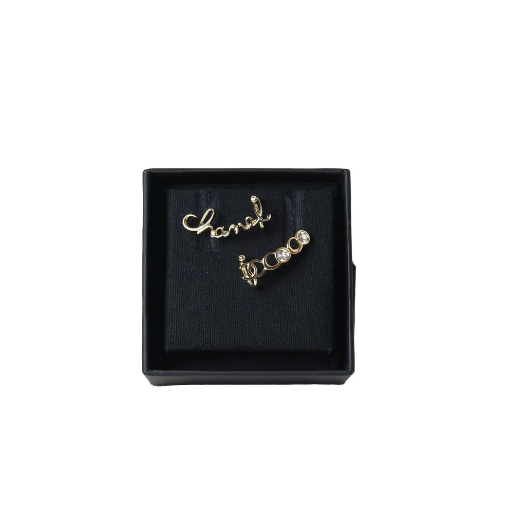商品Chanel|Chanel Coco Script CC Climber Earring Gold,价格¥6394,第1张图片