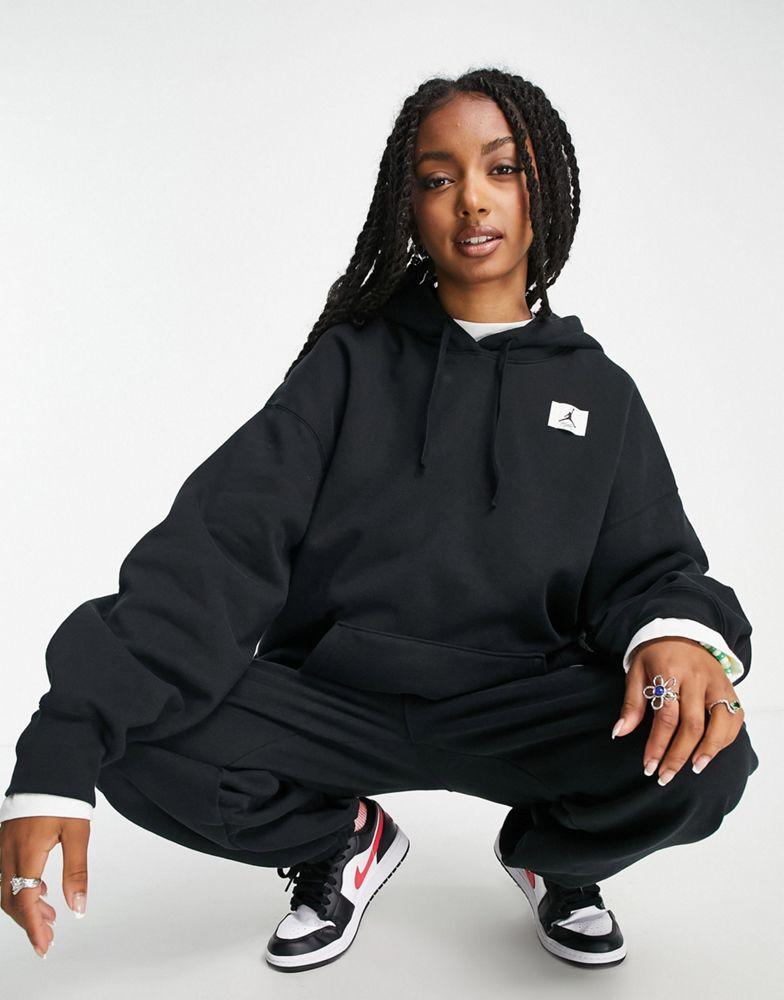 Jordan essential fleece pullover hoodie in black商品第4张图片规格展示