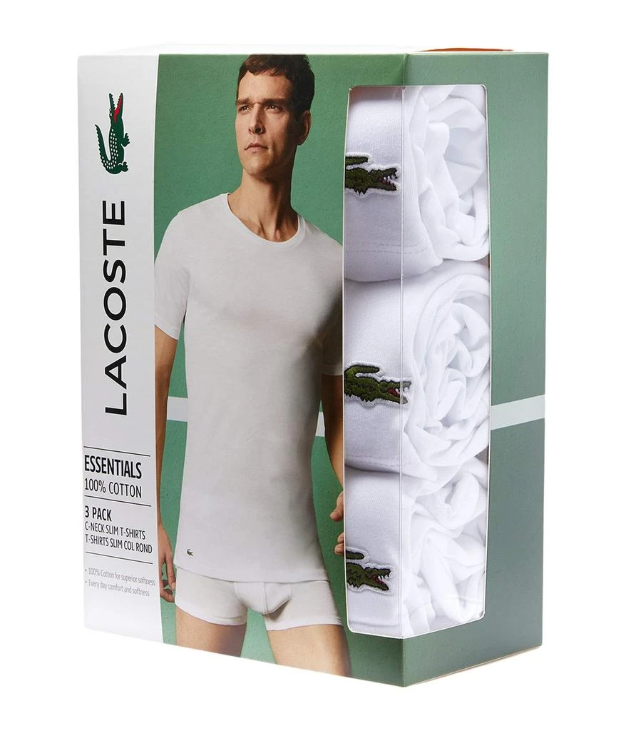 商品Lacoste|3-Pack Crew Neck Slim Fit Essential T-Shirt,价格¥185,第2张图片详细描述