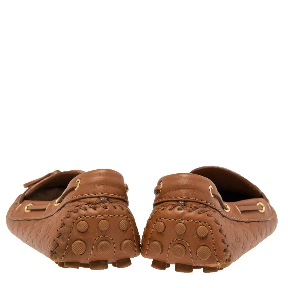 商品[二手商品] Louis Vuitton|Louis Vuitton Brown Monogram Empreinte Leather Gloria Loafers Size 36.5,价格¥2429,第5张�图片详细描述