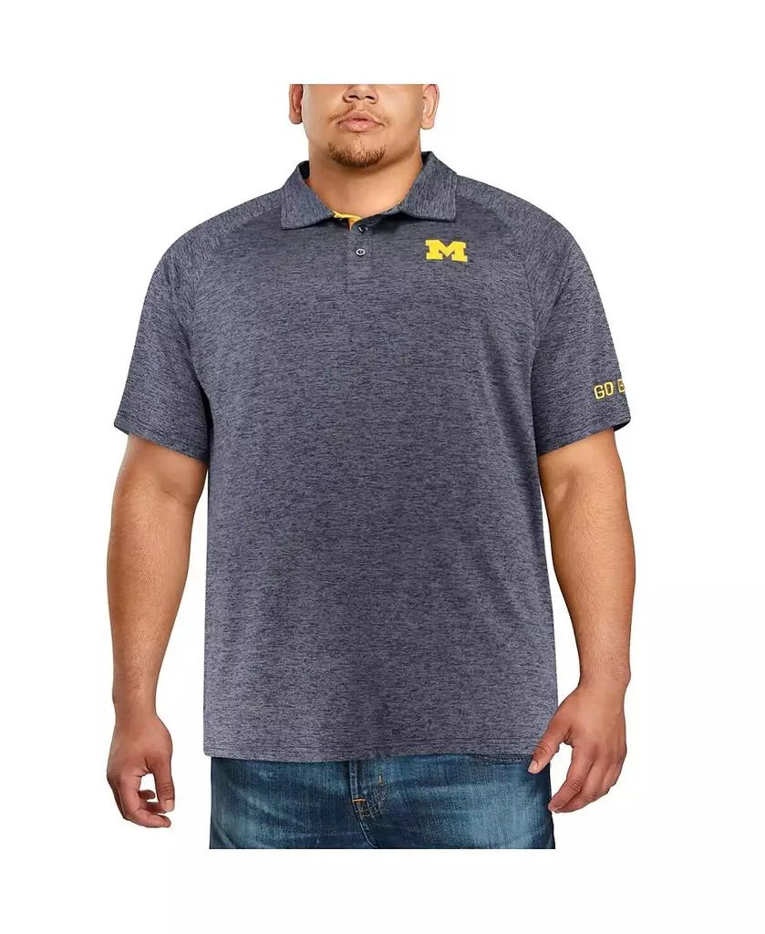商品Colosseum|Men's Navy Michigan Wolverines Big and Tall Down Swing Polo Shirt,价格¥376,第2张图片详细描述
