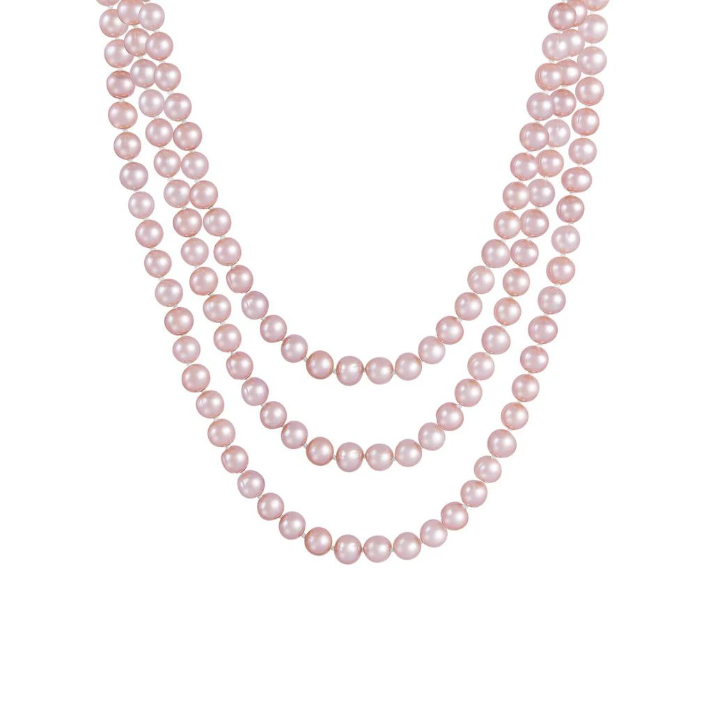 商品Splendid Pearls|Endless Pink 80" Freshwater Pearl Necklace,价格¥403,第1张图片