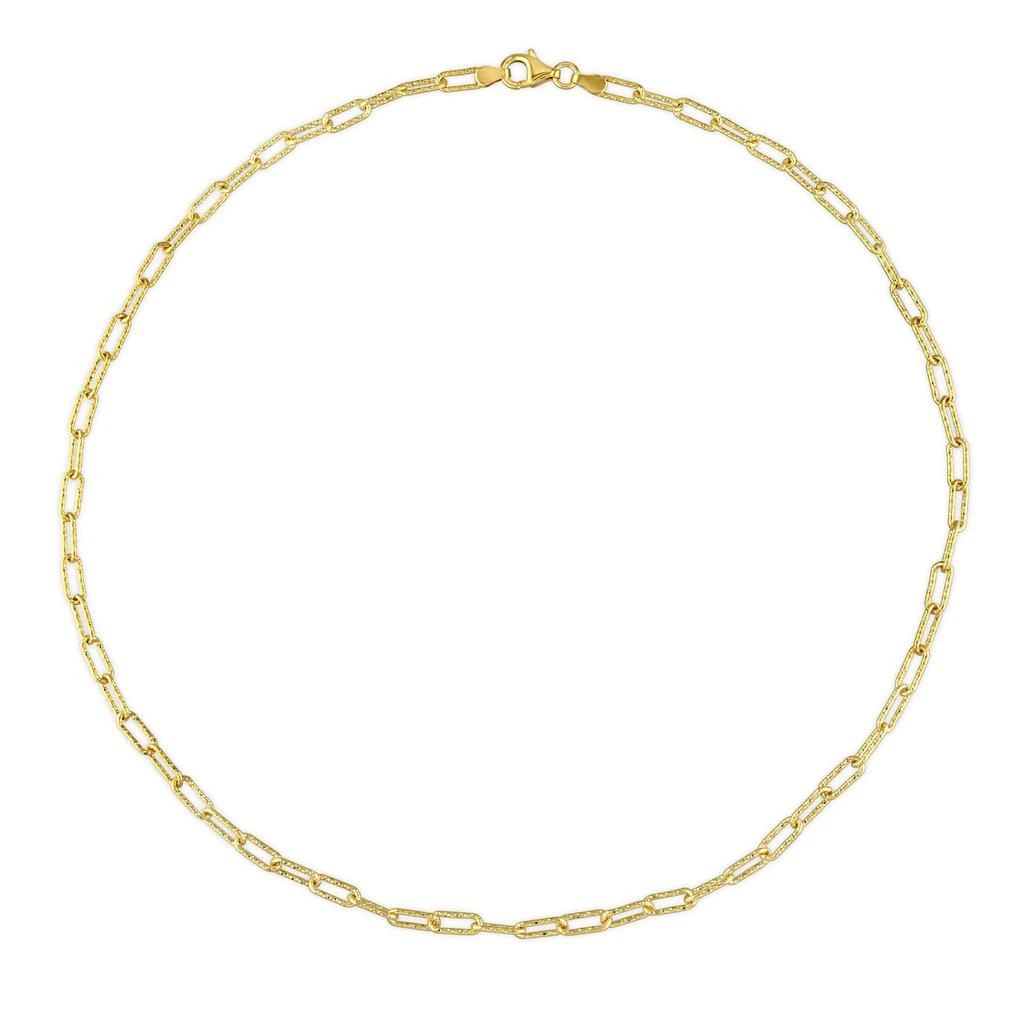 3.5mm Fancy Paperclip Chain Necklace in Yellow Plated Sterling Silver - 18 in 商品
