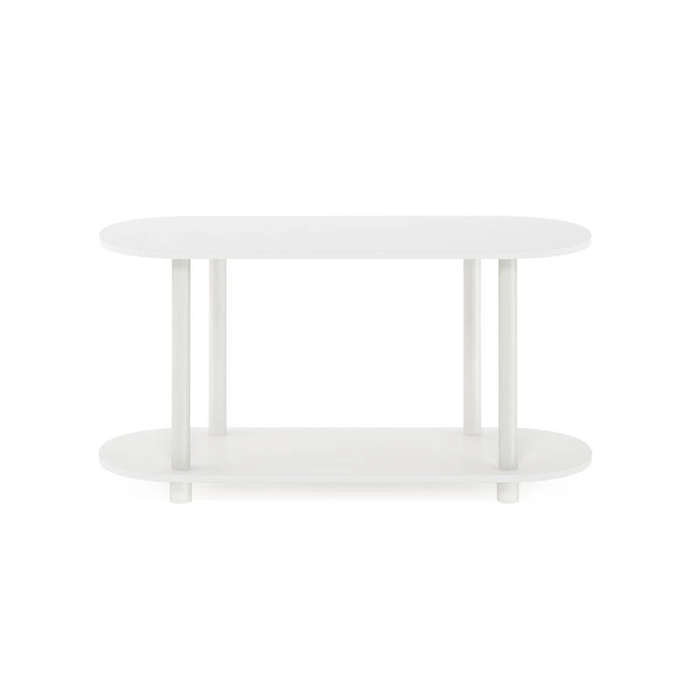 商品Furinno|Turn-N-Tube No Tools Modern Oval Side Table, White/Virgin White,价格¥681,第3张图片详细描述