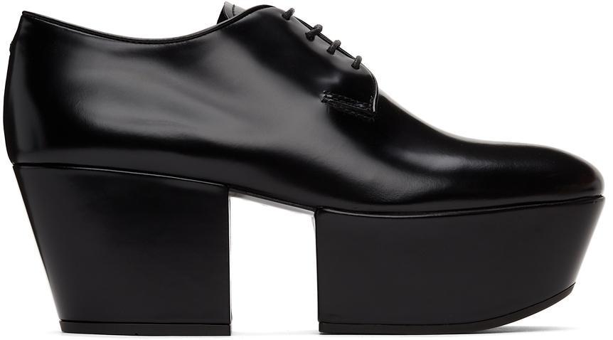 商品Prada|Black Platform Spazzolato Fume Derbys,价格¥10769,第1张图片