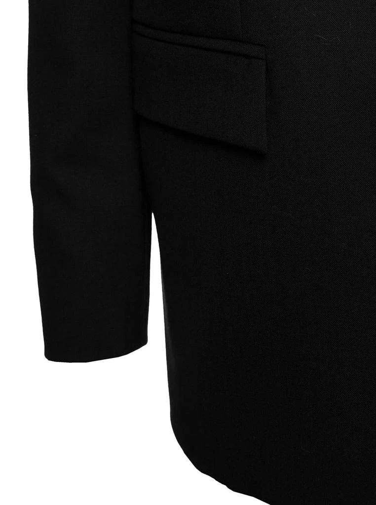 商品SEMICOUTURE|Black Single-breasted Blazer with Long Sleeves and Pockets in Polyester Woman,价格¥1844,第3张图片详细描述