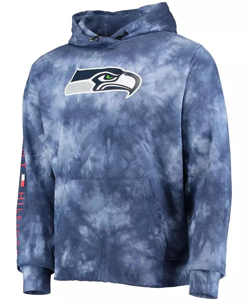 商品Tommy Hilfiger|Men's College Navy Seattle Seahawks Stanley Tie-Dye Pullover Hoodie,价格¥756,第2张图片详细描述