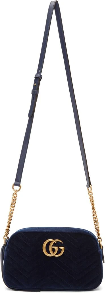 商品Gucci|Blue Velvet Small GG Marmont 2.0 Shoulder Bag,价格¥9377,第1张图片