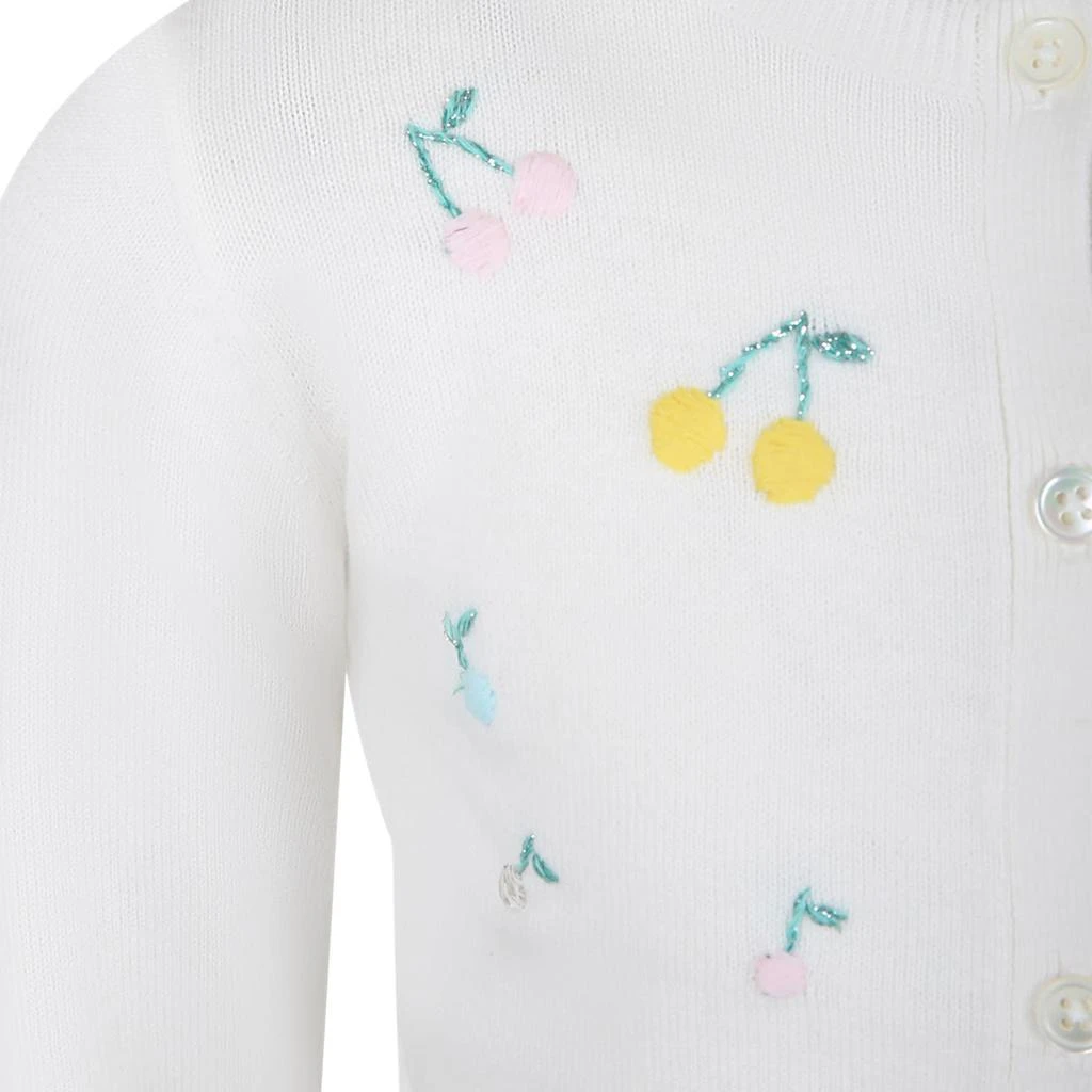 商品Bonpoint|White Cardigan For Girl With Multicolored Cherries Embroidered All-over,价格¥1540,第3张图片详细描述