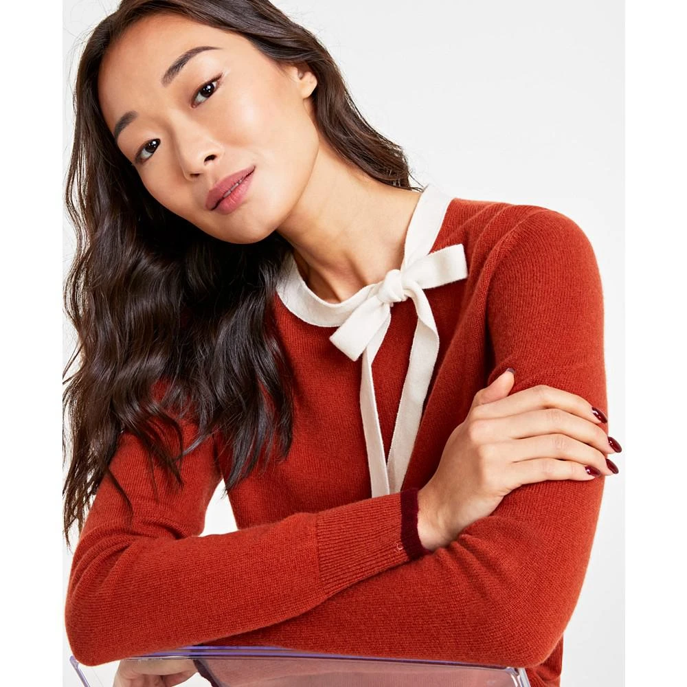 商品Charter Club|Women's Bow Detail 100% Cashmere Sweater, Created for Macy's,价格¥533,第3张图片详细描述