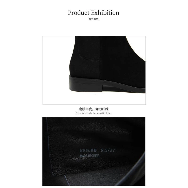 商品Stuart Weitzman|Stuart Weitzman秋冬新款靴子SW过膝靴Keelan 长筒靴—黑色 37码,价格¥4661,第4张图片详细描述