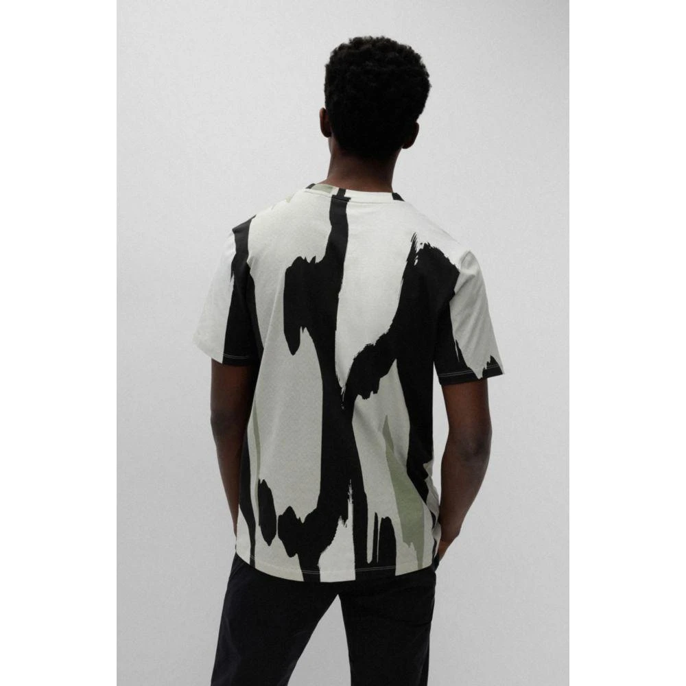 商品Hugo Boss|Cotton-jersey T-shirt with all-over pattern,价格¥389,第4张图片详细描述
