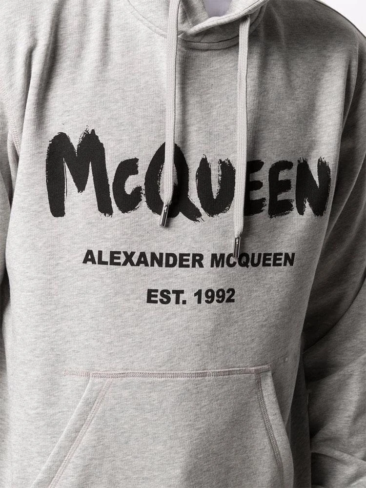 商品Alexander McQueen|灰色抽绳印花连帽卫衣 仅剩XL码【香港仓极速发货】,价格¥4503,第6张图片详细描述