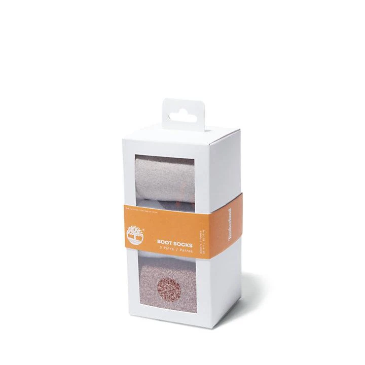 商品Timberland|Three Pack Marled Crew Socks Gift Box for Women in Pink,价格¥193,第3张图片详细描述