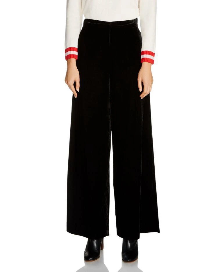 商品Maje|Prali Wide-Leg Velvet Pants,价格¥1777,第1张图片